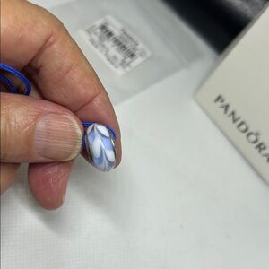Pandora Beautiful Blue Murano Glass bead on Cord
